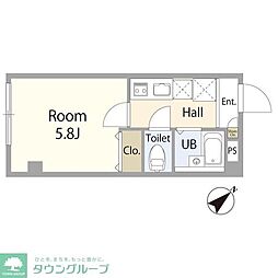 ブリスパーク 1Kの間取図画像
