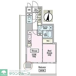ソライエアイル越谷蒲生 1LDKの間取図画像