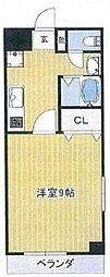 シャルマン草加南 1Kの間取図画像