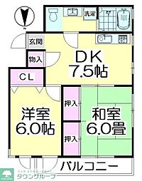MIRARK 2DKの間取図画像