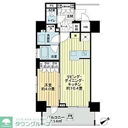 レックスお花茶屋ツインレジデンスウエスト 1LDKの間取図画像