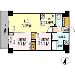ロイジェント西新井 2LDKの間取図画像