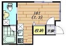 ジェラート2 ワンルームの間取図画像