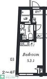 PLATINUMFORME北千住 1Kの間取図画像