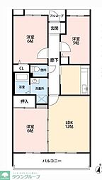 ヴィラ・サンパティーク1 3LDKの間取図画像