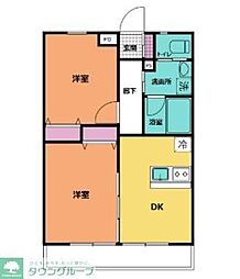 アステリア 2DKの間取図画像