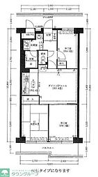 尾久橋スカイハイツ 3DKの間取図画像