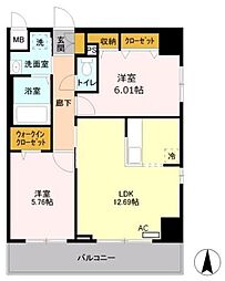 A8 2LDKの間取図画像