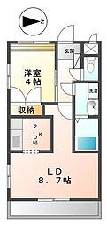 スプリングヒル 1LDKの間取図画像