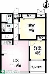 メゾンブラン 1SLDKの間取図画像
