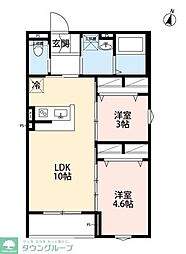 robot home 新田(ロボットホーム シンデン) 2LDKの間取図画像