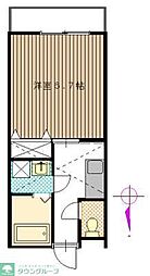 プレステージ谷塚2 1Kの間取図画像