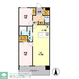 ロイヤルパークス梅島 2LDKの間取図画像