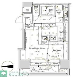 アークマーク浅草(ARKMARK浅草) 1LDKの間取図画像