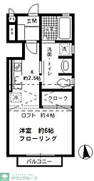 フォークストーンコート 1Kの間取図画像