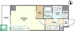 アルファコート綾瀬3 1Kの間取図画像