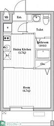 アーバンパーク六町 1DKの間取図画像