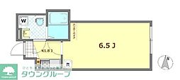 ミレハイムB 1Kの間取図画像