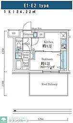 クレアポルテ川口元郷 1Kの間取図画像
