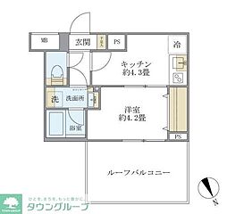 クレアポルテ川口元郷 1Kの間取図画像