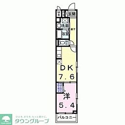 グランデ蒲生茜町 1DKの間取図画像