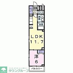 グランデ蒲生茜町 1LDKの間取図画像