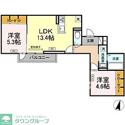 オードリーコート 2LDKの間取図画像
