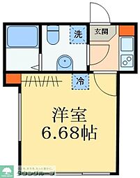 Castanea 201 2階1Kの間取り