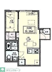 KLEIS竹ノ塚 2階1LDKの間取り