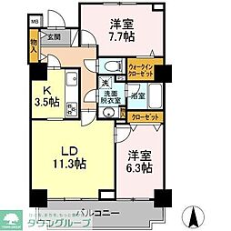 アコール北千住 9階2LDKの間取り