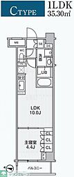Alivis綾瀬 1LDKの間取図画像