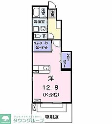 アビィロード ワンルームの間取図画像