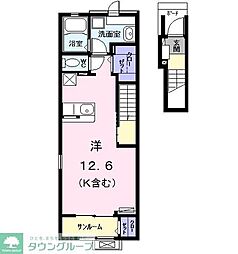 エーデルハイム ワンルームの間取図画像