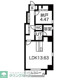 G+HONMACHI ワンルームの間取図画像