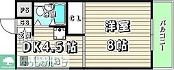マノアハウス清住 1DKの間取図画像