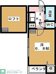 アナハイム 1Kの間取図画像
