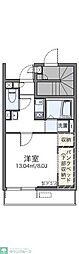 レオネクスト四番 1Kの間取図画像
