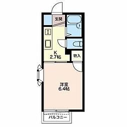 ジュネス名東 1Kの間取図画像