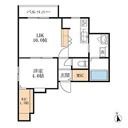 THECLASS 1LDKの間取図画像