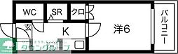 キャピタル上前津 1Kの間取図画像