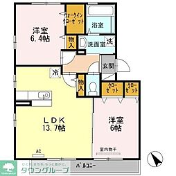 リラッサンテ3 2LDKの間取図画像