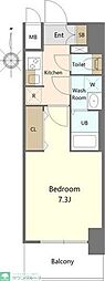 S-RESIDENCE亀島駅前ascent 1Kの間取図画像