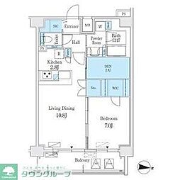 L&Cレジデンス鶴舞公園 1DKの間取図画像