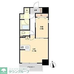 レジデンシア花の木 1LDKの間取図画像