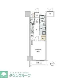 カスタリア新栄2 1Kの間取図画像