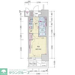プレリス太閤通セルシア 1Kの間取図画像