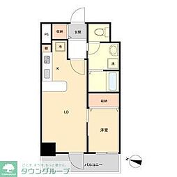 ヴェルジュコート1 1LDKの間取図画像