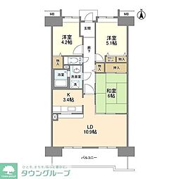 アーバンドエル八事石坂 3LDKの間取図画像