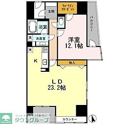 カスタリア伏見 1LDKの間取図画像