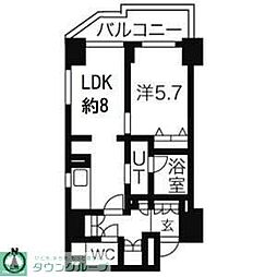 CASSIA車道 1Kの間取図画像